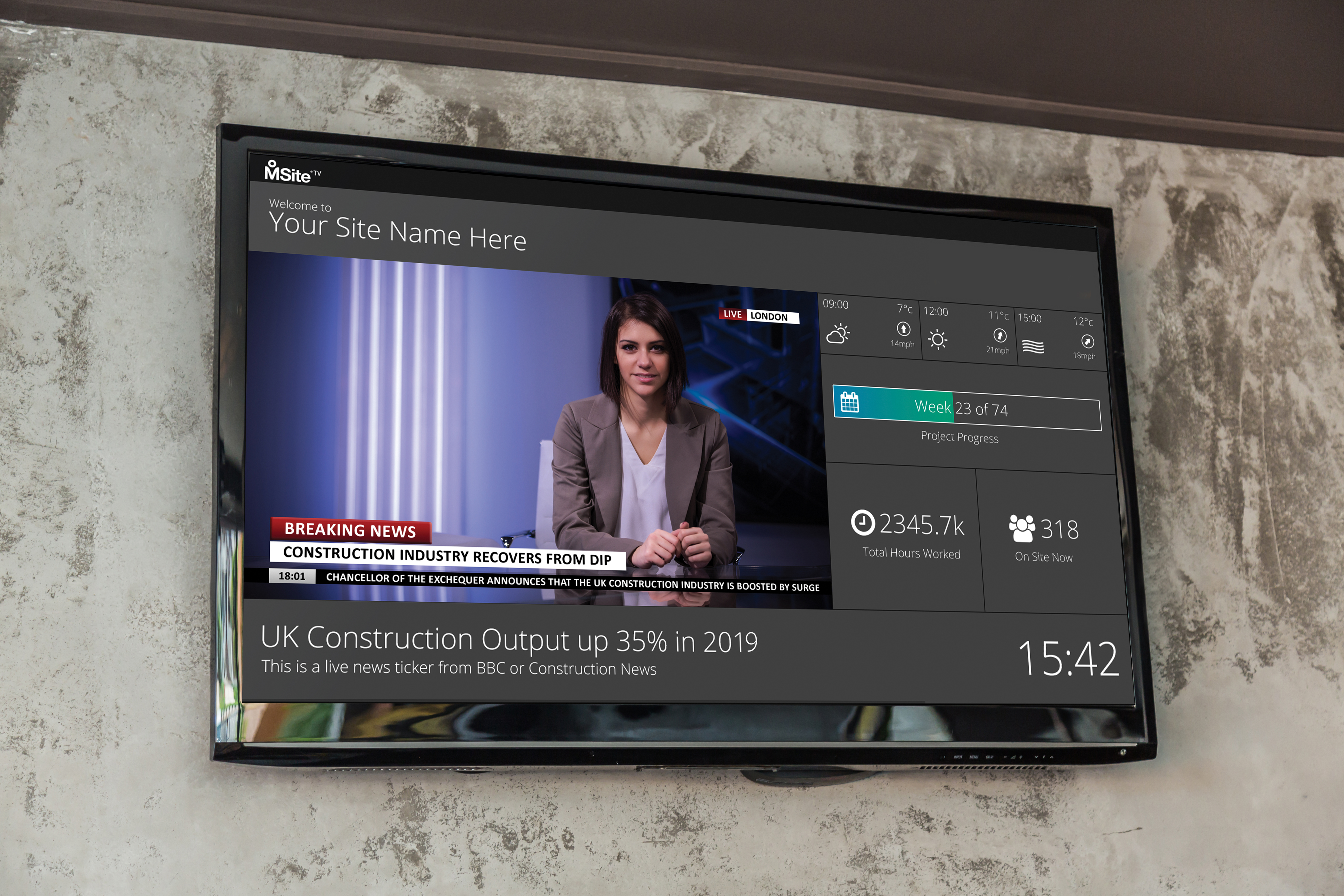 TV on wall